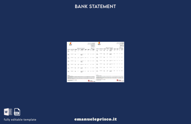 modello di pagine di parole dell'estratto conto bancario di microfinanza Pakista